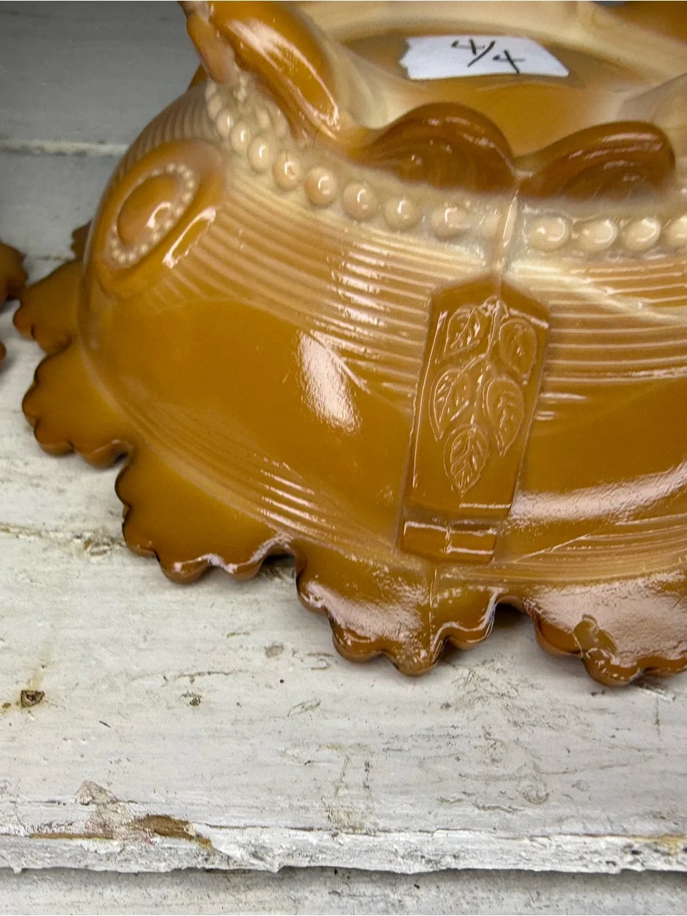 Set of 4 Greentown Indiana CHOCOLATE CARAMEL SLAG GLASS 3 LEGGED BOWL